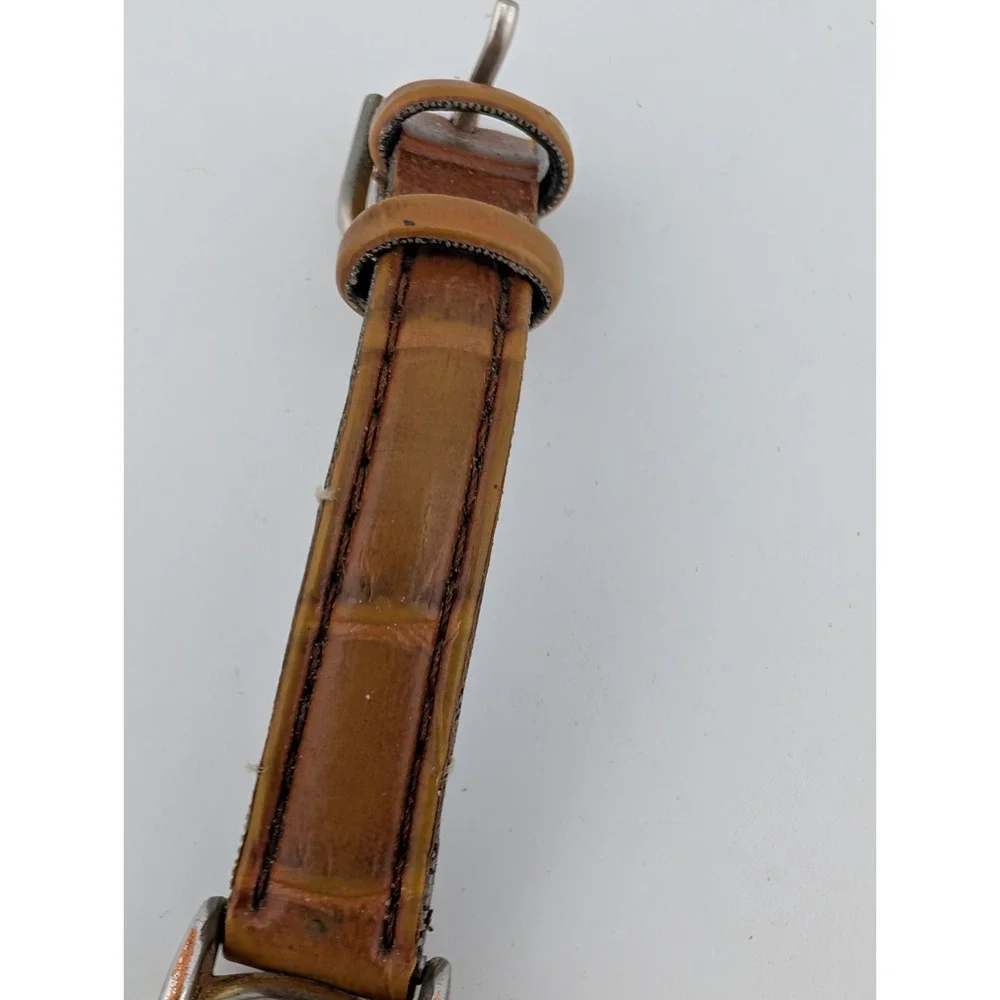 Vintage White Stag Women's Watch 25mm Gold Case Leather Band- New Battery